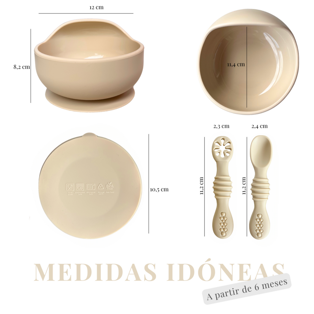 Cuenco BLW con Ventosa + 2 Cucharas de Aprendizaje