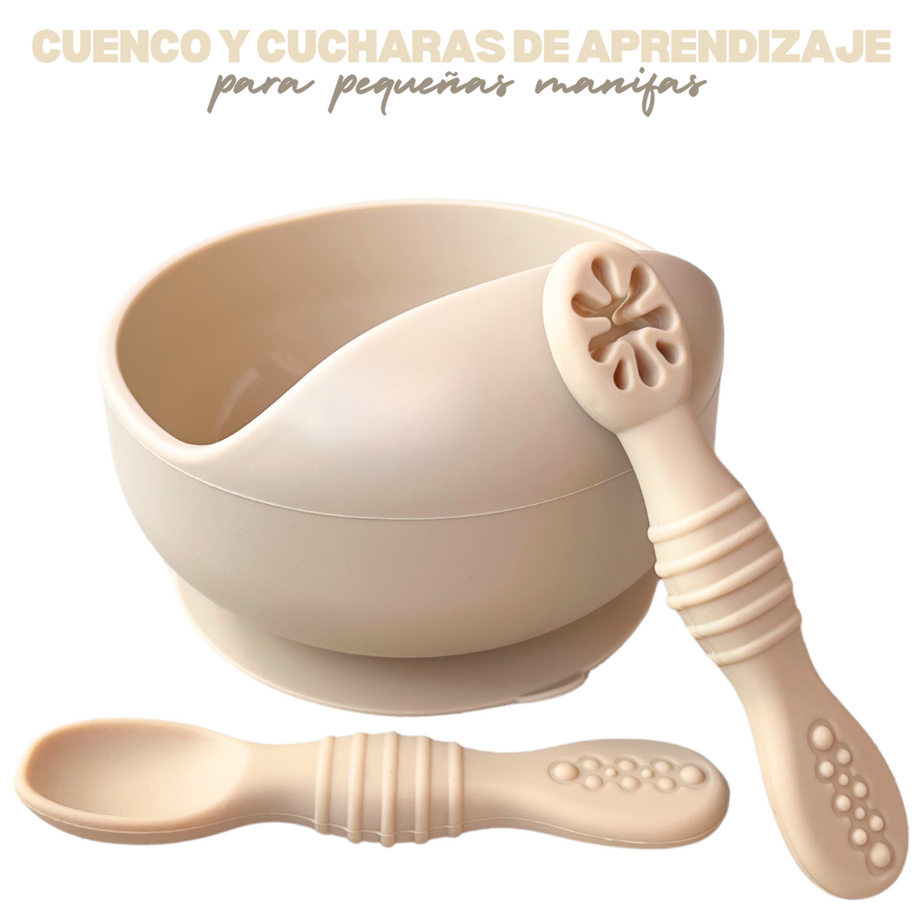 Cuenco BLW con Ventosa + 2 Cucharas de Aprendizaje